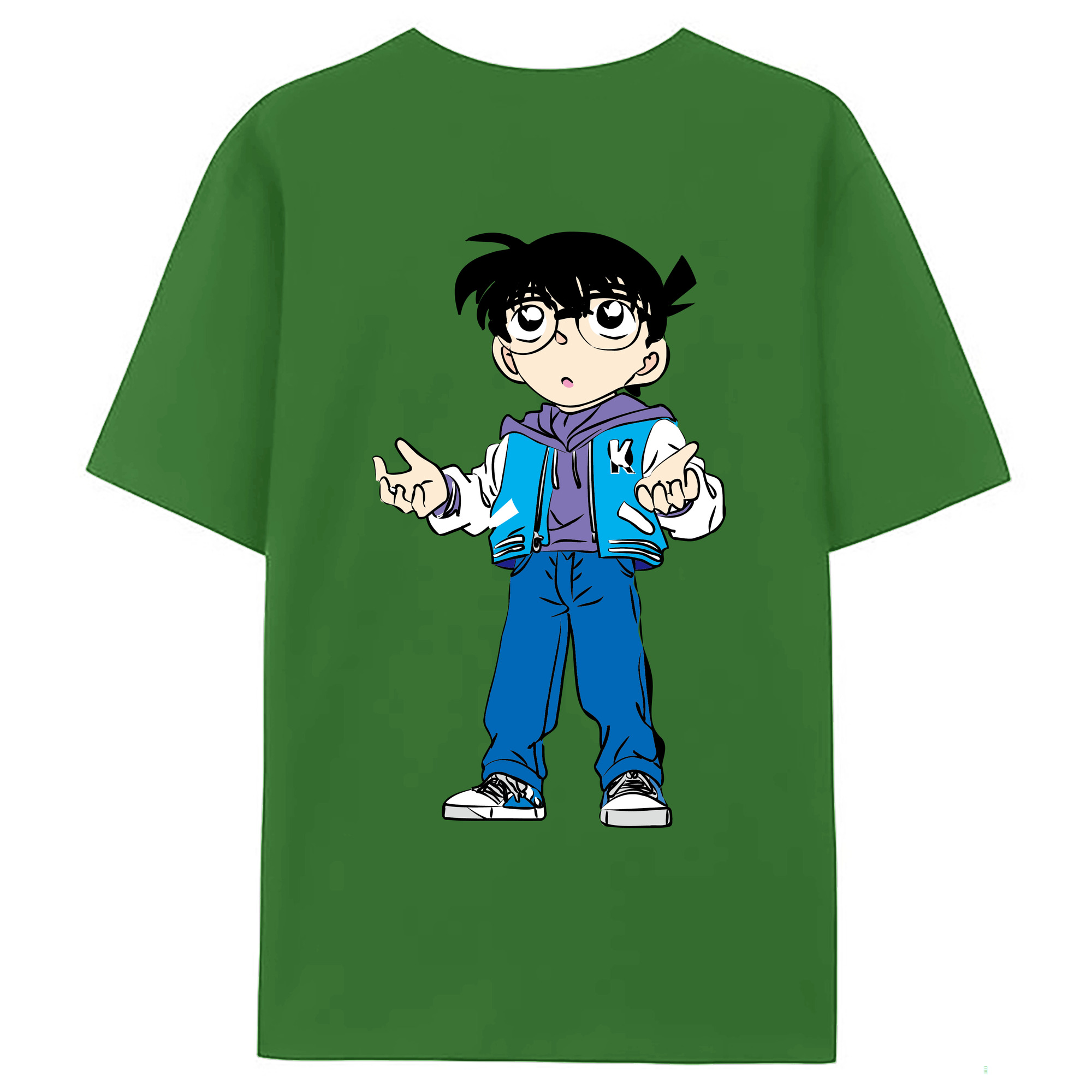 （画像用） 名探偵コナン 江戸川 コナン Detective Conan Conan Edogawa レディース半袖Tシャツ(バックプリント)